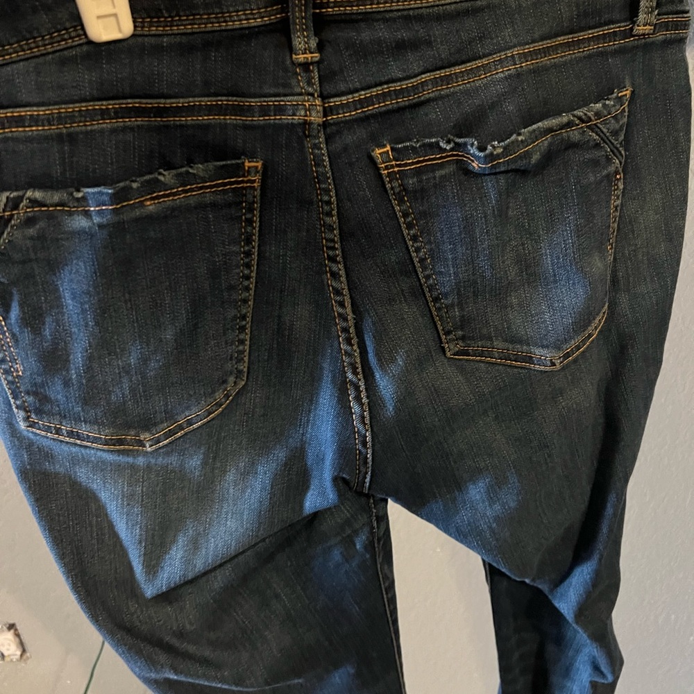 Buckle Black flare jeans. Stretch material. 30 x 34.